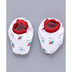 Babyhug Clothing Gift Set Bunny Print Red- 5 Pieces