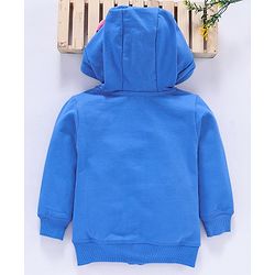 Babyhug Full Sleeves Hooded Sweat Jacket Cloud Patch - Blue
