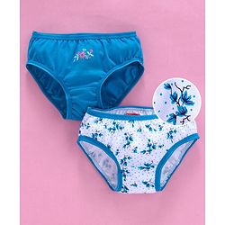 Babyhug Cotton Panties Floral Print Pack Of 2 - Teal