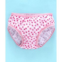 Babyhug Cotton Panties Floral Print Pack Of 2 - Pink - 12-18M Pink
