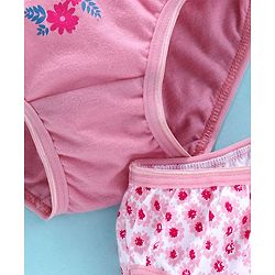 Babyhug Cotton Panties Floral Print Pack Of 2 - Pink - 12-18M Pink