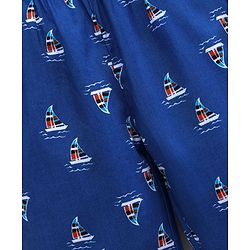 Babyhug Ankle Length Boat Print Woven Pajama - Blue