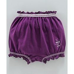 Babyhug 100% Cotton Bloomer Set of 2 Printed & Solid Color - Pink Purple