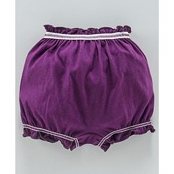 Babyhug 100% Cotton Bloomer Set of 2 Printed & Solid Color - Pink Purple