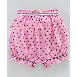 Babyhug 100% Cotton Bloomer Set of 2 Printed & Solid Color - Pink Purple