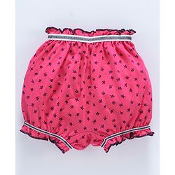 Babyhug Printed Cotton Bloomers Pack of 2 - Fuchsia Navy Blue