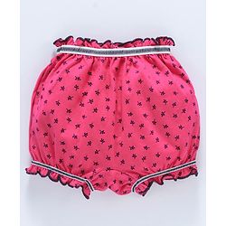 Babyhug Printed Cotton Bloomers Pack of 2 - Fuchsia Navy Blue