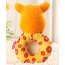 Babyhug Giraffe Face Rattle Toy for Babies| Easy-to-Hold Grip|Plush Rattle for Sensory Play|Motor Skills & Bonding|Lightweight & Travel Friendly |3+ Months|BIS|Yellow
