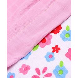 Babyhug Premium Cotton 2 Layered Baby Muslin Blanket Floral Print - Pink