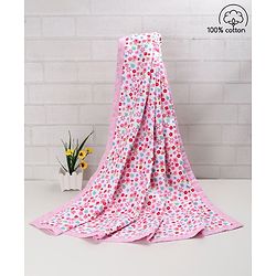 Babyhug Premium 3 Layered Lightweight Baby Muslin Blanket Floral Print - Pink