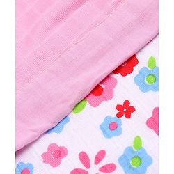 Babyhug Premium 3 Layered Lightweight Baby Muslin Blanket Floral Print - Pink