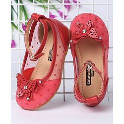 Cute Walk by Babyhug Butterfly Motif Bellies - Red