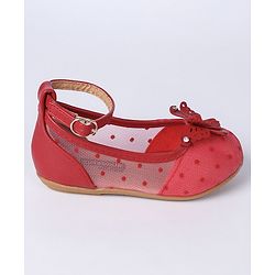 Cute Walk by Babyhug Butterfly Motif Bellies - Red