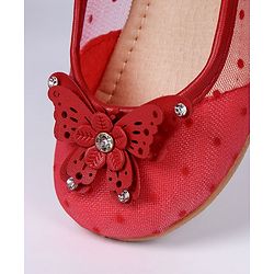Cute Walk by Babyhug Butterfly Motif Bellies - Red