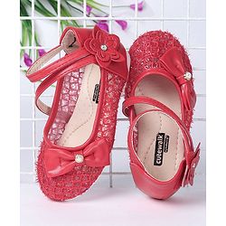 Cute Walk by Babyhug Bellies Bow Applique - Red