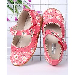 Cute Walk by Babyhug Floral Motif Bellies - Red