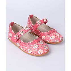 Cute Walk by Babyhug Floral Motif Bellies - Red