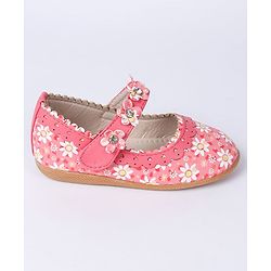 Cute Walk by Babyhug Floral Motif Bellies - Red
