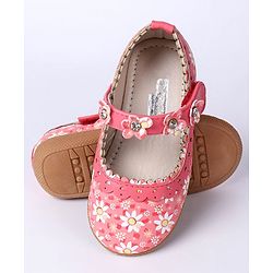 Cute Walk by Babyhug Floral Motif Bellies - Red