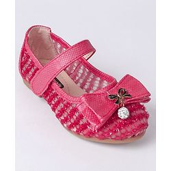 Cute Walk by Babyhug Embellished Bow Motif Bellies - Dark Pink