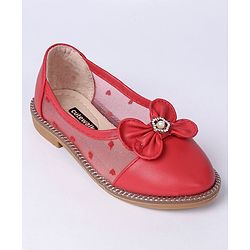 Cute Walk by Babyhug Stone Embellished Bellies - Red