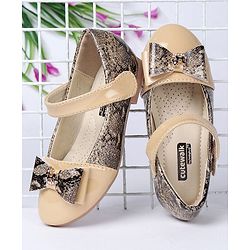 Cute Walk by Babyhug Party Wear Bellies With Bow Motif - Beige