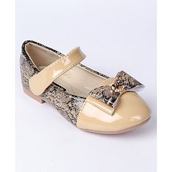 Cute Walk by Babyhug Party Wear Bellies With Bow Motif - Beige