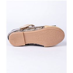 Cute Walk by Babyhug Party Wear Bellies With Bow Motif - Beige