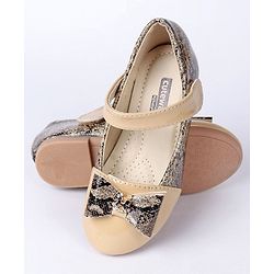 Cute Walk by Babyhug Party Wear Bellies With Bow Motif - Beige
