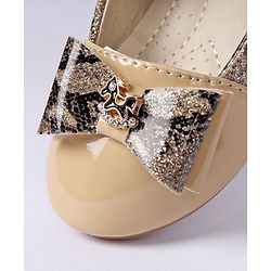Cute Walk by Babyhug Party Wear Bellies With Bow Motif - Beige