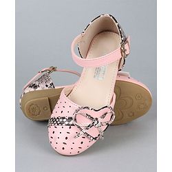 Cute Walk by Babyhug Party Wear Bellies Heart Applique - Pink