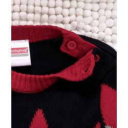 Babyhug Full Sleeves Sweater Diamond Design - Red