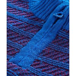 Babyhug Full Sleeves Stripe Sweater - Royal Blue Maroon