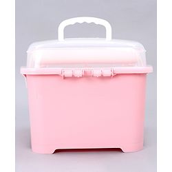 Babyhug 2 in 1 Bottle Drying Rack with Storage Box - Pink (Print May Vary)