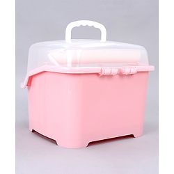 Babyhug 2 in 1 Bottle Drying Rack with Storage Box - Pink (Print May Vary)