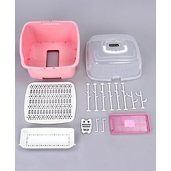 Babyhug 2 in 1 Bottle Drying Rack with Storage Box - Pink (Print May Vary)