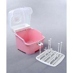 Babyhug 2 in 1 Bottle Drying Rack with Storage Box - Pink (Print May Vary)