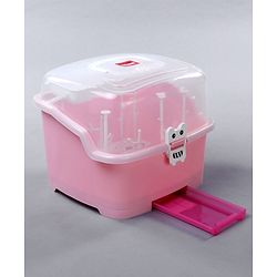 Babyhug 2 in 1 Bottle Drying Rack with Storage Box - Pink (Print May Vary)
