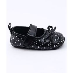 Cute Walk by Babyhug Booties Bow Applique - Black