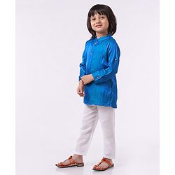 Babyhug Full Sleeves Kurta & Pyjama Set - Navy Blue