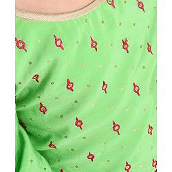 Babyhug Lehenga & 3/4 Sleeves Embroidered Choli Set With Dupatta - Green