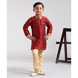Babyhug Full Sleeves Kurta & Pyjama Set - Maroon