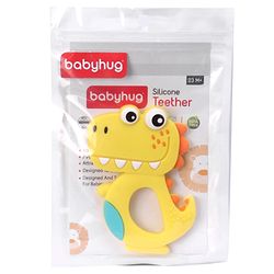 Babyhug Dino Shaped 100 % Silicone Teether - Yellow