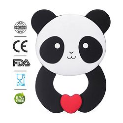 Babyhug 100% Silicone Teether Panda Print - Black & White