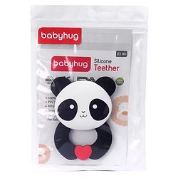 Babyhug 100% Silicone Teether Panda Print - Black & White