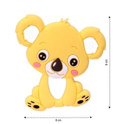 Babyhug 100% Silicone Teether Koala Print - Yellow