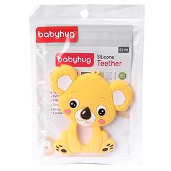 Babyhug 100% Silicone Teether Koala Print - Yellow