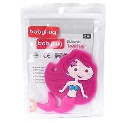 Babyhug 100% Silicone Teether Mermaid Print - Pink