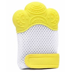 Babyhug Silicone Teether Mitten Glove Mitten Print - Yellow