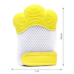 Babyhug Silicone Teether Mitten Glove Mitten Print - Yellow